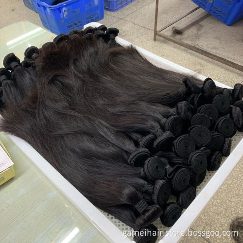 Raw cuticle unprocessed virgin remy natural human straight hair